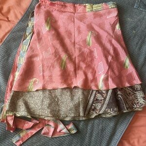Elegant Pink and Brown Women's Mini Skirt